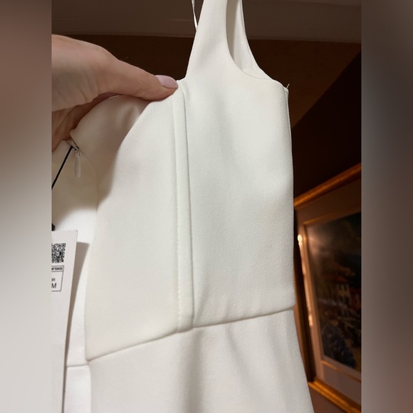Zara Draped Elasticized White Mini Dress - M - NWT - Picture 10 of 11